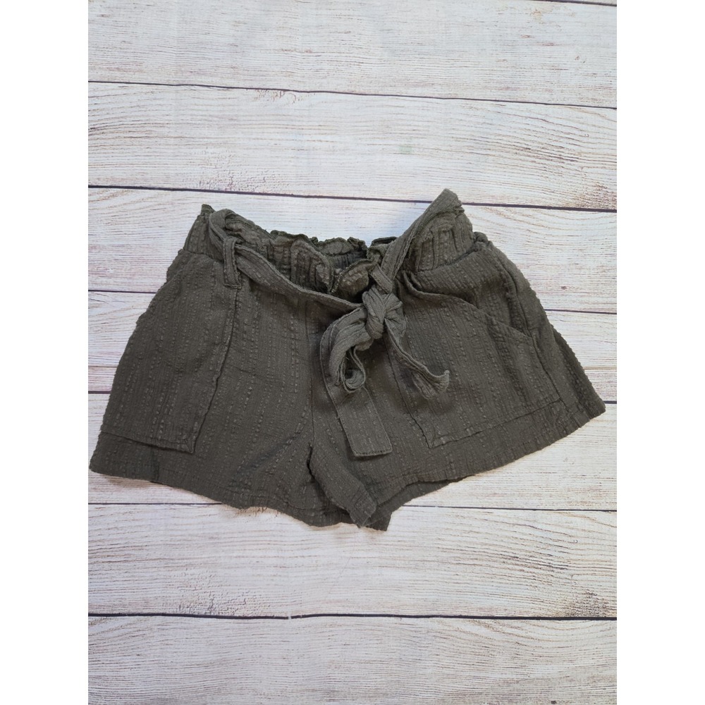 Art class Girls Shorts Size Small 6-6x‎ Tie Belt Olive green Paper bag waist